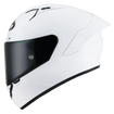 Left Side view of KYT NZ-Race Plain White Motorcycle Helmet
