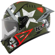 Left Side View of KYT R2R Assault Matte Army Green Motorcycle Helmet
