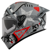 Left Side View of KYT R2R Assault Matte Army Grey Motorcycle Helmet