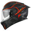 Left Side View of KYT R2R Concept Matte Black Red Motorcycle Helmet