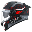 Left Side View ofKYT R2R LED Matte Black Grey Motorcycle Helmet