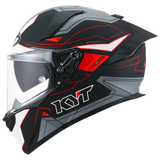 Left Side View ofKYT R2R LED Matte Black Grey Motorcycle Helmet