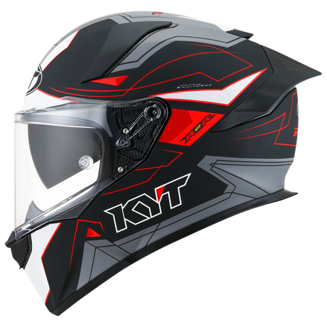 Left Side View ofKYT R2R LED Matte Black Grey Motorcycle Helmet