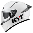 Left Side View of KYT R2R Plain White Motorcycle Helmet