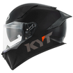 Left Side View of KYT R2R Plain Black Motorcycle Helmet