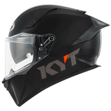 Left Side View of KYT R2R Plain Black Motorcycle Helmet