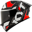Left Side View of KYT TT-REVO Electron Matte Grey Red Motorcycle Helmet