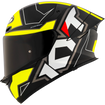 Left Side View of KYT TT-REVO Electron Matte Black Yellow Motorcycle Helmet