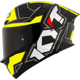 Left Side View of KYT TT-REVO Electron Matte Black Yellow Motorcycle Helmet