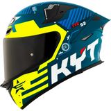 Left Side View of KYT TT-REVO Fuselage Matte Yellow Motorcycle Helmet