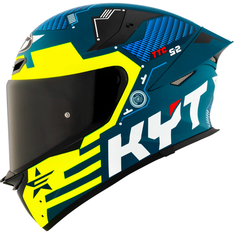 Left Side View of KYT TT-REVO Fuselage Matte Yellow Motorcycle Helmet