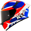 Left Side View of KYT TT-REVO Gear Blue Red Motorcycle Helmet