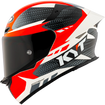 Left Side View of KYT TT-REVO Gear Black Red Motorcycle Helmet