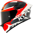 Left Side View of KYT TT-REVO Gear Black Red Motorcycle Helmet