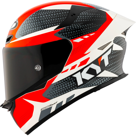 Left Side View of KYT TT-REVO Gear Black Red Motorcycle Helmet