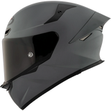 Left Side View of KYT TT-REVO motorcycle helmet in Matte Grey