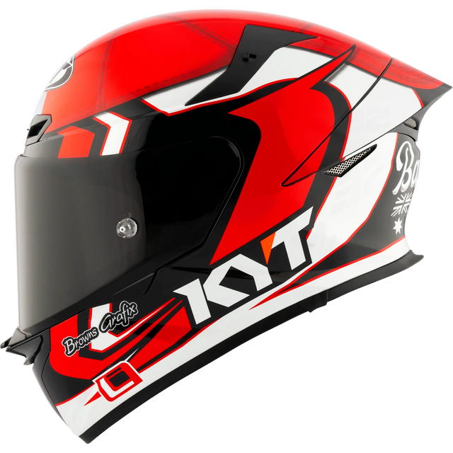 Left Side View of KYT TT-REVO Bayliss Replica Motorcycle Helmet