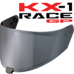 Front Quarter View of KYT KX-1 Race GP Mirror Chrome Visor