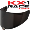 Front Quarter View of KYT KX-1 Race GP Dark Smoke Visor