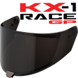 Front Quarter View of KYT KX-1 Race GP Dark Smoke Visor