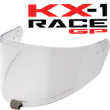 Front Quarter View of KYT KX-1 Race GP Clear Visor