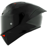 Left Side View of KYT KX-1 Plain Black Motorcycle Helmet