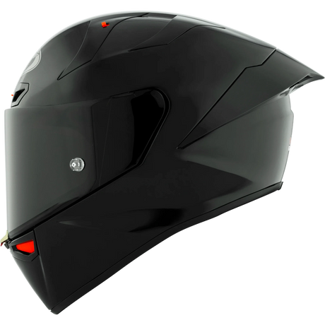 Left Side View of KYT KX-1 Plain Black Motorcycle Helmet