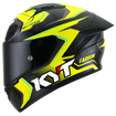 Left Side View of KYT NZ-Race Carbon Competition Yellow Motorcycle Helmet