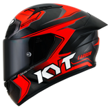 Left Side View of KYT NZ-Race Carbon Competition Red Motorcycle Helmet
