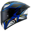 Left Side View of KYT NZ-Race Carbon Stride Blue White Motorcycle Helmet