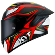 Left Side View of KYT NZ-Race Carbon Stride Red White Motorcycle Helmet