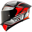 Left Side View of KYT TT-REVO Tourist Red Fluo Motorcycle Helmet