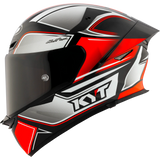 Left Side View of KYT TT-REVO Tourist Red Fluo Motorcycle Helmet