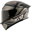 Left Side View of Front Left View of KYT TT-REVO Tourist Matte Cool Grey Motorcycle Helmet