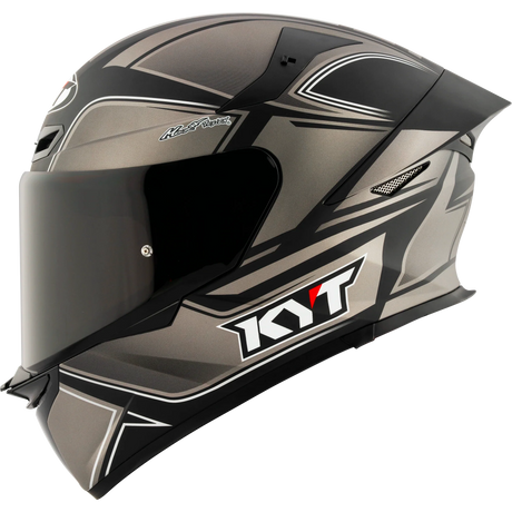 Left Side View of Front Left View of KYT TT-REVO Tourist Matte Cool Grey Motorcycle Helmet