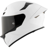 Left Side View of KYT TT-REVO motorcycle helmet in White