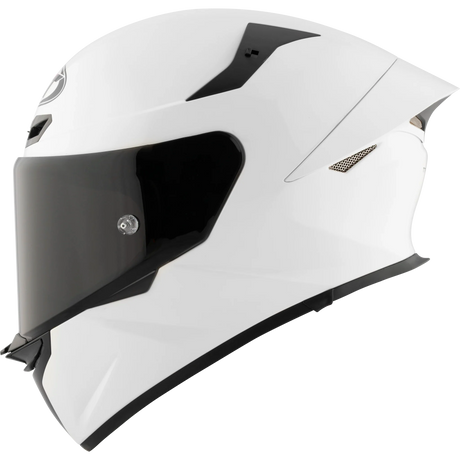 Left Side View of KYT TT-REVO motorcycle helmet in White