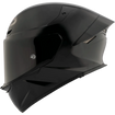 Left Side View of KYT TT-REVO motorcycle helmet in Plain Black