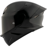 Left Side View of KYT TT-REVO motorcycle helmet in Plain Black