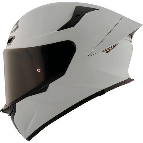 Left Side View of KYT TT-REVO motorcycle helmet in Asp Grey