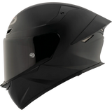 Left Side View of KYT TT-REVO motorcycle helmet in Matte Black