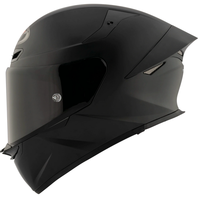 Left Side View of KYT TT-REVO motorcycle helmet in Matte Black