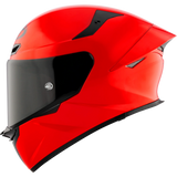 Left Side View of KYT TT-REVO motorcycle helmet in Gara Red