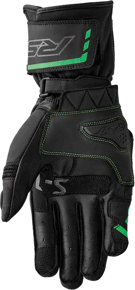 S1 Glove Blk/Flo Green Leather Sm