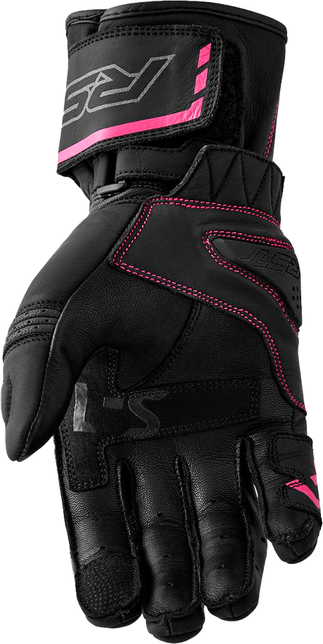 S1 Ladies Glove Black/Pink Leather Sm