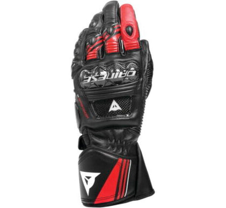 Dainese Druid 4 Leather Gloves Black/Lava-Red/White - Large