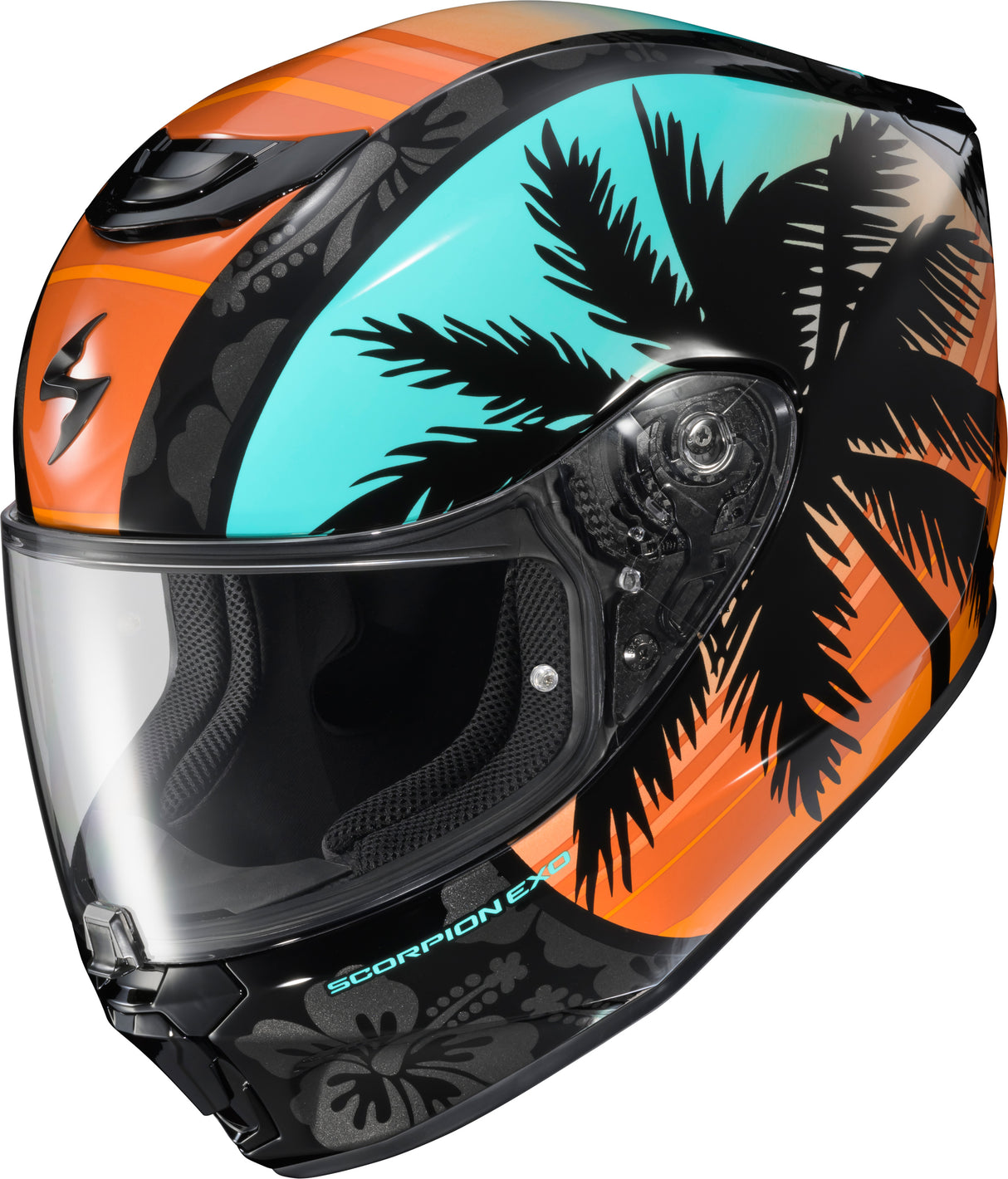 Exo R330 Full Face Helmet Tubbs Light Blue/Orange 2x