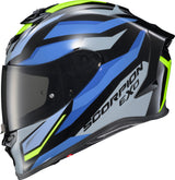 Exo R1 Air Full Face Helmet Raven Black/Blue/Hi Viz 2x