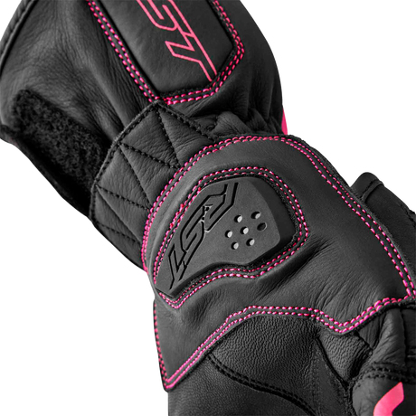 S1 Ladies Glove Black/Pink Leather Sm