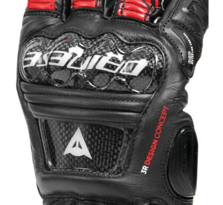 Dainese Druid 4 Leather Gloves Black/Lava-Red/White - Large